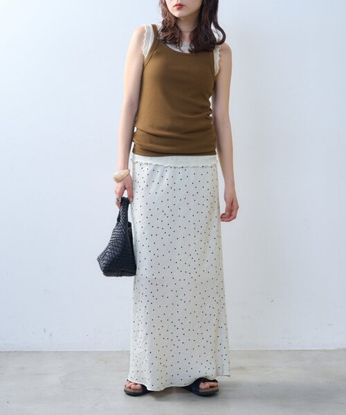 CIAOPANIC TYPY(チャオパニックティピー)の「【willow】シアータンクリブキャミセット(Tシャツ/カットソー・レディース・オフホワイト/ブラウン・ONE SIZE)」の18枚目の写真