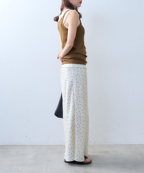 CIAOPANIC TYPY(チャオパニックティピー)の「【willow】シアータンクリブキャミセット(Tシャツ/カットソー・レディース・オフホワイト/ブラウン・ONE SIZE)」の21枚目の写真