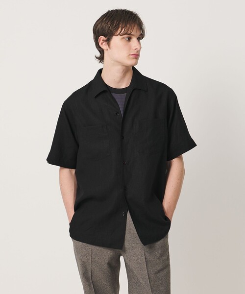 UNITED ARROWS(ユナイテッドアローズ)の「リネンキャンブリック ワンピースオープンカラーシャツ(シャツ/ブラウス・メンズ・ホワイト/ブラック/ワイン・XL/S/M/L)」の1枚目の写真