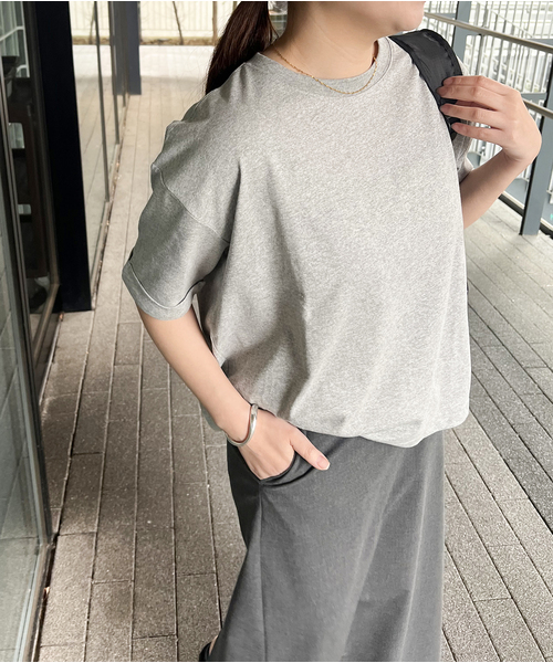 JOURNAL STANDARD（ジャーナルスタンダード）の「《追加》汗ジミ防止天竺ビッグT（Tシャツ/カットソー・レディース・ブラック系その他/チャコールグレー/ホワイト・FREE）」の21枚目の写真