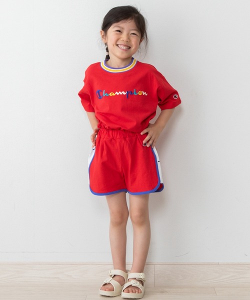 Champion(チャンピオン)の「【5/22(金)発売】Champion チャンピオン ショートパンツ サイドロゴ(その他パンツ・キッズ・杢グレー/レッド・100cm/110cm/120cm/130cm)」の6枚目の写真