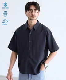 【セットアップ対応】【接触冷感、防シワ、速乾】ドライポリレギュラーカラー半袖シャツ