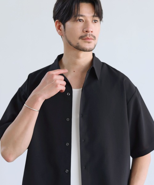 SPU(スプ)の「【セットアップ対応】【接触冷感、防シワ、速乾】ドライポリレギュラーカラー半袖シャツ(シャツ/ブラウス・メンズ・グレー/ブラック/ネイビー・XL/S/M/L)」の12枚目の写真