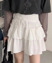 クロスウエストフリルミニスカート