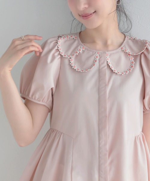Fit more(フィットモア)の「クールタッチフラワーレース衿ブラウス(シャツ/ブラウス・レディース・ベビーピンク/ホワイト/ライトブルー・FREE)」の11枚目の写真