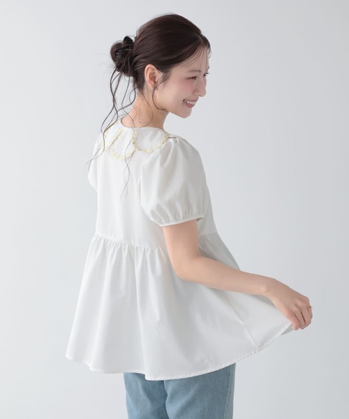 Fit more(フィットモア)の「クールタッチフラワーレース衿ブラウス(シャツ/ブラウス・レディース・ベビーピンク/ホワイト/ライトブルー・FREE)」の15枚目の写真