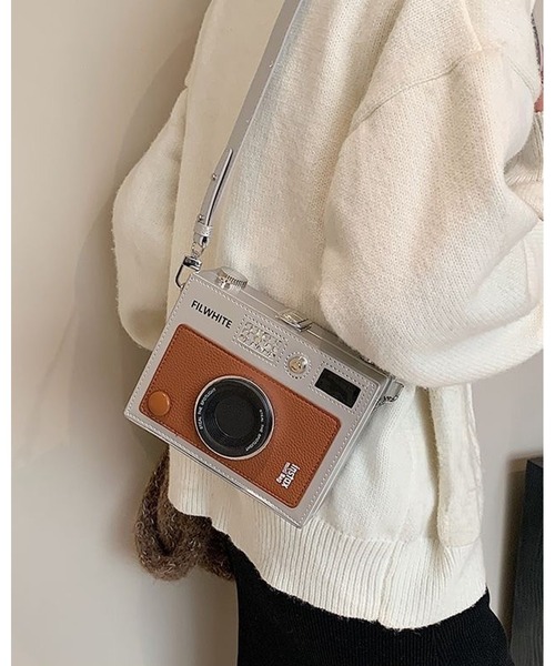 inst.ALL(インストール)の「レトロカメラ風ミニショルダーバッグ(ショルダーバッグ・レディース・キャメル/ブラック系その他/ブラック・FREE)」の3枚目の写真