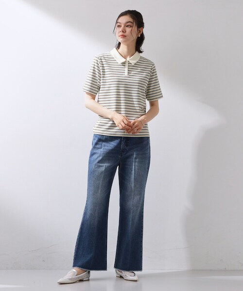 THE SHOP TK （ザ ショップ ティーケー ）の「レトロボーダーポロシャツ（ポロシャツ・レディース・ホワイト系5/アイボリー系2/ブラック系その他3・12/13）」の10枚目の写真