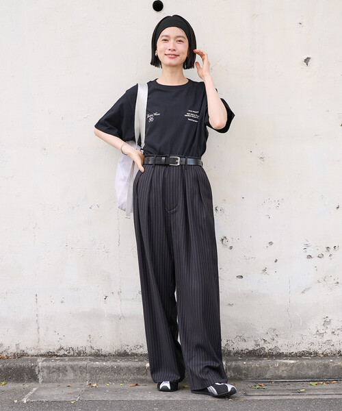 FREAK'S STORE(フリークスストア)の「ワンポイント刺繍 ロゴTシャツ(Tシャツ/カットソー・レディース・ブラック/オフホワイト/ブルー・フリ-)」の5枚目の写真