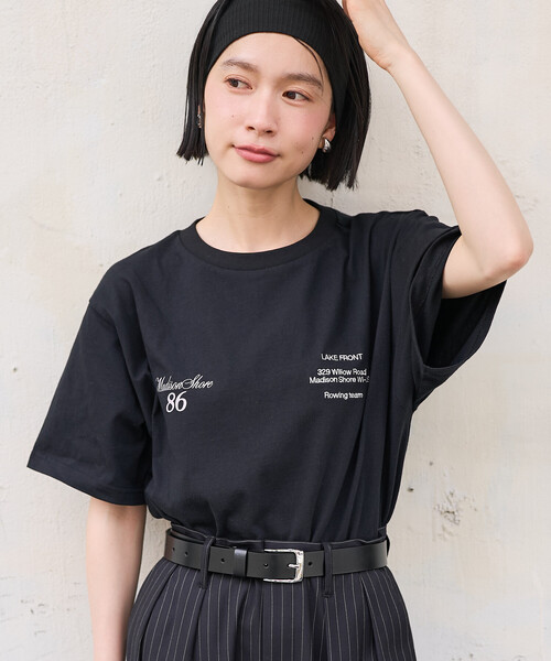 FREAK'S STORE(フリークスストア)の「ワンポイント刺繍 ロゴTシャツ(Tシャツ/カットソー・レディース・ブラック/オフホワイト/ブルー・フリ-)」の14枚目の写真