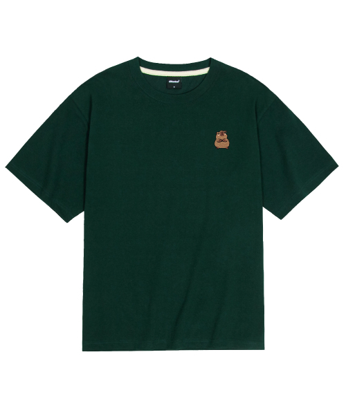 OKSTAR(オクスター)の「クールコットンオーバーサイズカピバラ刺繍半袖Tシャツ(Tシャツ/カットソー・レディース・ホワイト/ブラック/ダークグリーン/クリーム・SMALL/MEDIUM/LARGE/X-LARGE/XX-LARGE)」の7枚目の写真