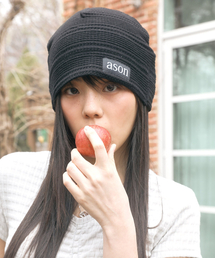 ASON（アズオン）の「PEBBLE BEANIE / BLACK（ニットキャップ/ビーニー）」