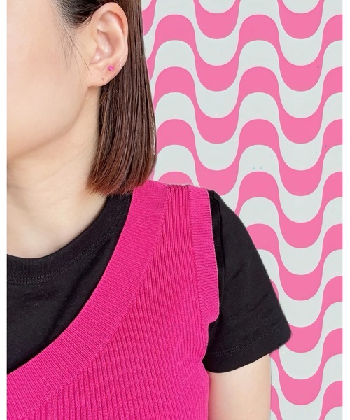 tone(トーン)の「【Bethlehem】ミクロピアス(MA)(ピアス(両耳用)・レディース・グリーン/イエロー/ブルー/パープル/ピンク/オレンジ・FREE)」の17枚目の写真