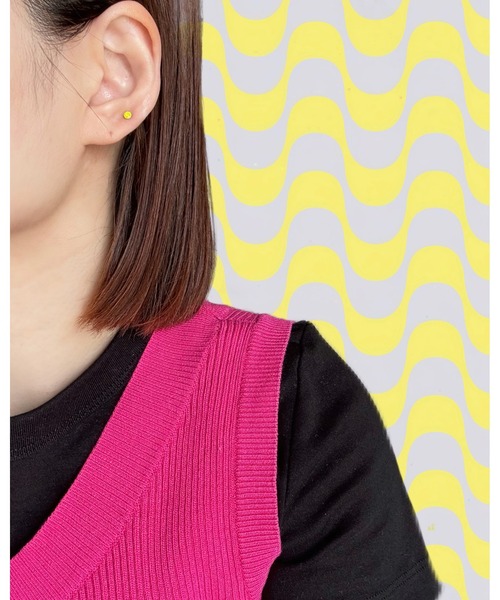 tone(トーン)の「【Bethlehem】ミクロピアス(MA)(ピアス(両耳用)・レディース・グリーン/イエロー/ブルー/パープル/ピンク/オレンジ・FREE)」の16枚目の写真