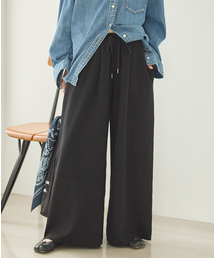 《追加》WASHABLE コットンシルクミックスタックワイドパンツ