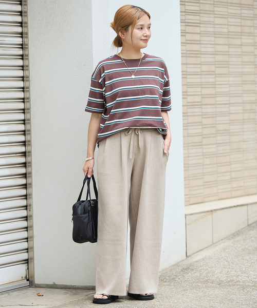 JOURNAL STANDARD(ジャーナルスタンダード)の「《追加》WASHABLE コットンシルクミックスタックワイドパンツ(その他パンツ・レディース・ブラック/ベージュ/グレー・FREE)」の9枚目の写真