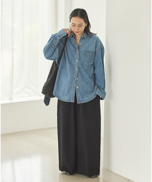 JOURNAL STANDARD(ジャーナルスタンダード)の「《追加》WASHABLE コットンシルクミックスタックワイドパンツ(その他パンツ・レディース・ブラック/ベージュ/グレー・FREE)」の10枚目の写真