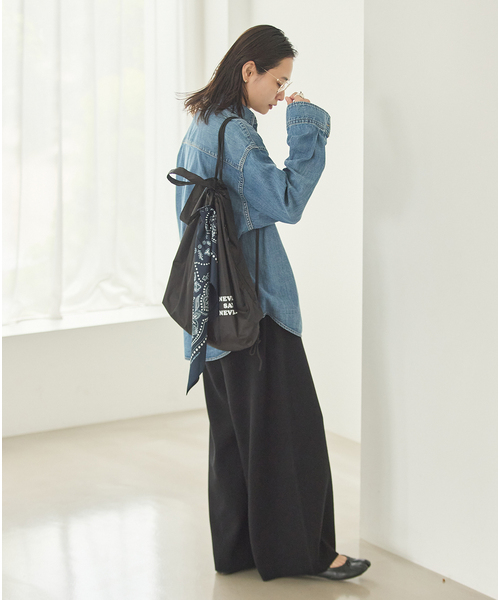 JOURNAL STANDARD(ジャーナルスタンダード)の「《追加》WASHABLE コットンシルクミックスタックワイドパンツ(その他パンツ・レディース・ブラック/ベージュ/グレー・FREE)」の11枚目の写真