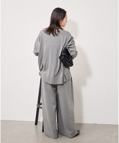 JOURNAL STANDARD(ジャーナルスタンダード)の「《追加》WASHABLE コットンシルクミックスタックワイドパンツ(その他パンツ・レディース・ブラック/ベージュ/グレー・FREE)」の13枚目の写真