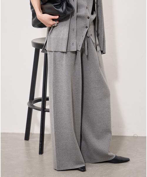 JOURNAL STANDARD(ジャーナルスタンダード)の「《追加》WASHABLE コットンシルクミックスタックワイドパンツ(その他パンツ・レディース・ブラック/ベージュ/グレー・FREE)」の16枚目の写真