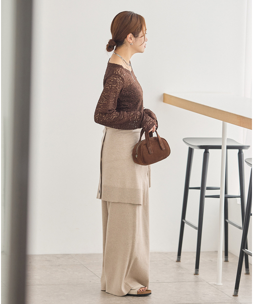 JOURNAL STANDARD(ジャーナルスタンダード)の「《追加》WASHABLE コットンシルクミックスタックワイドパンツ(その他パンツ・レディース・ブラック/ベージュ/グレー・FREE)」の18枚目の写真