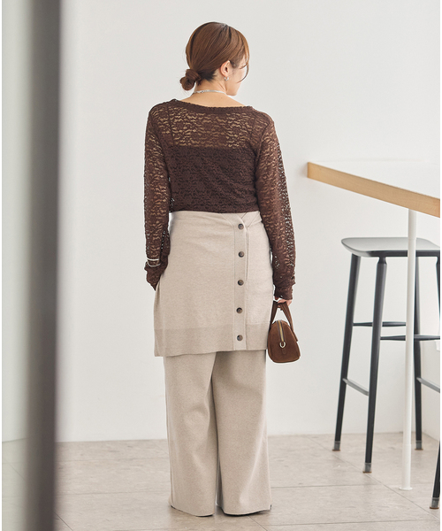 JOURNAL STANDARD(ジャーナルスタンダード)の「《追加》WASHABLE コットンシルクミックスタックワイドパンツ(その他パンツ・レディース・ブラック/ベージュ/グレー・FREE)」の19枚目の写真