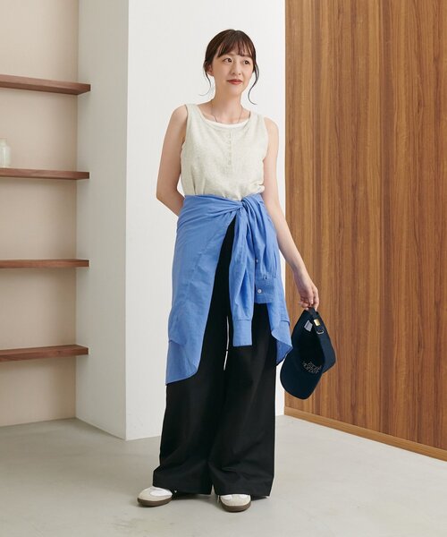 DISCOAT(ディスコート)の「ライト2タックワイドチノパンツ(その他パンツ・レディース・ブラウン/ベージュ/ブラック・LARGE/MEDIUM/SMALL/TM/PS)」の9枚目の写真