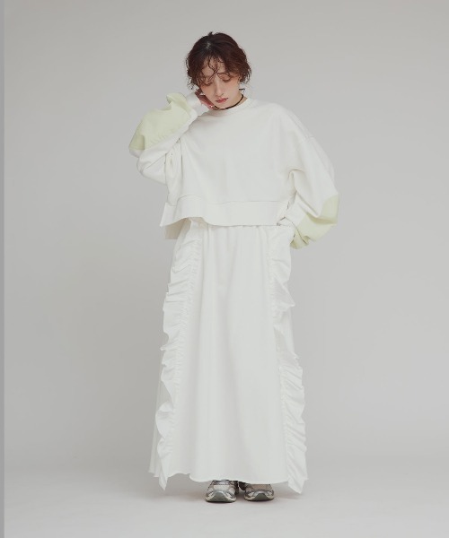 W:Huku(フーク)の「アームパッチ スウェット プルオーバー / Arm Patch Sweatshirt Pullover(スウェット・レディース・オフホワイト/ブラック・FREE)」の9枚目の写真