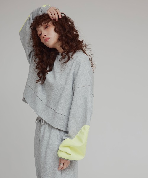 W:Huku(フーク)の「アームパッチ スウェット プルオーバー / Arm Patch Sweatshirt Pullover(スウェット・レディース・オフホワイト/ブラック・FREE)」の12枚目の写真