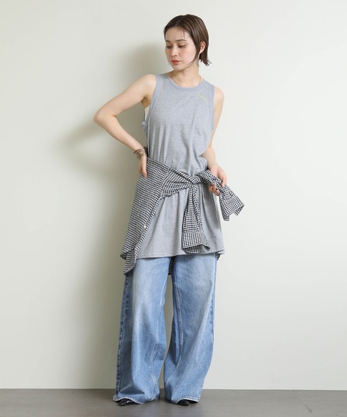 Re Fiina（フィーナ）の「ＭＡＶＥＲＩＣＫチュニック（Tシャツ/カットソー・レディース・ブラック/オフホワイト/グレー・FREE）」の4枚目の写真