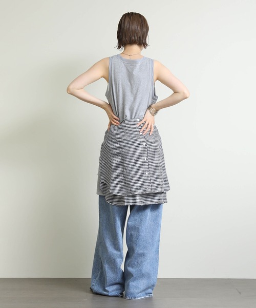 Re Fiina（フィーナ）の「ＭＡＶＥＲＩＣＫチュニック（Tシャツ/カットソー・レディース・ブラック/オフホワイト/グレー・FREE）」の6枚目の写真