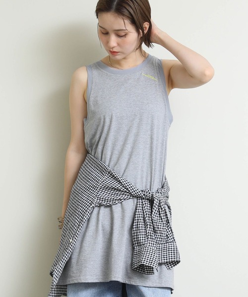Re Fiina（フィーナ）の「ＭＡＶＥＲＩＣＫチュニック（Tシャツ/カットソー・レディース・ブラック/オフホワイト/グレー・FREE）」の8枚目の写真
