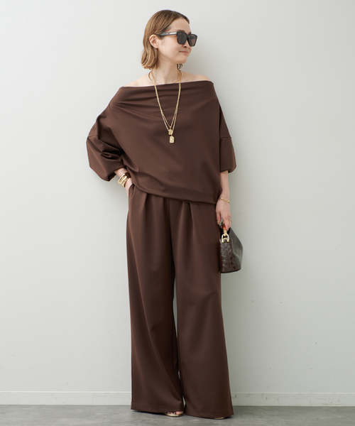 Deuxieme Classe（ドゥーズィエムクラス）の「追加 PRIMEWOOL PONTE パンツ（その他パンツ・レディース・ブラウン/ブラック・34/36/38）」の4枚目の写真