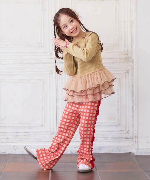 MARKEY'S(マーキーズ)の「サイドフリルフレアーパンツ(その他パンツ・キッズ・ピンク系その他/レッド系その他/ブルー系その他・150/110/90/80/140/130/100/120)」の6枚目の写真