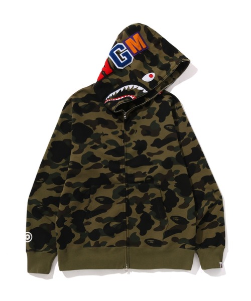 A BATHING APE（アベイシングエイプ）の「1ST CAMO SHARK FULL ZIP HOODIE（パーカー・メンズ・イエロー/グリーン・LARGE/X-LARGE/XX-LARGE/SMALL/MEDIUM）」の2枚目の写真
