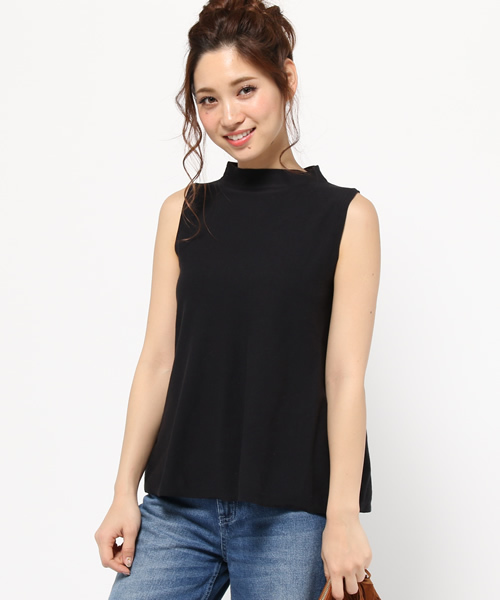 Ray BEAMS（レイビームス）の「Ray BEAMS / ボトルネック フレア ノースリーブ（ニット/セーター・レディース・オフホワイト/ブラック/ネイビー・ONE SIZE）」の2枚目の写真