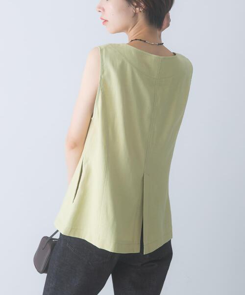 URBAN RESEARCH ROSSO WOMEN(アーバンリサーチ ロッソ)の「CHIGNON 麻ミックスジレトップス(ベスト・レディース・オフホワイト/イエロー・FREE)」の6枚目の写真