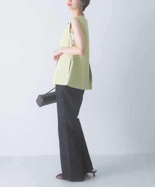 URBAN RESEARCH ROSSO WOMEN(アーバンリサーチ ロッソ)の「CHIGNON 麻ミックスジレトップス(ベスト・レディース・オフホワイト/イエロー・FREE)」の8枚目の写真