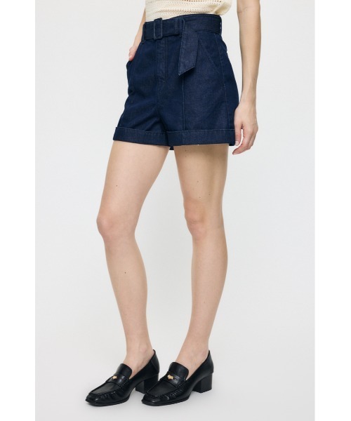 MOUSSY（マウジー）の「BELTED DENIM ショーツ（デニムパンツ・レディース・ワンウォッシュ・0/1/2）」の5枚目の写真