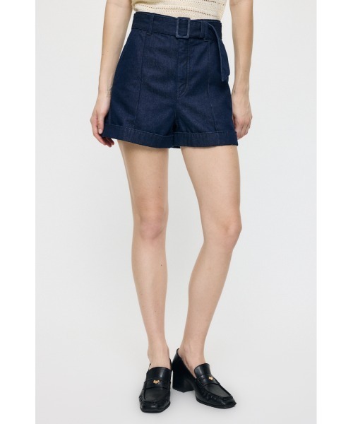 MOUSSY（マウジー）の「BELTED DENIM ショーツ（デニムパンツ・レディース・ワンウォッシュ・0/1/2）」の6枚目の写真
