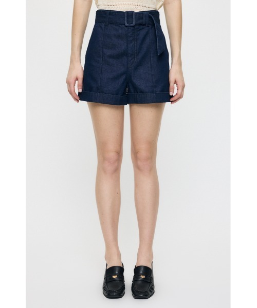 MOUSSY（マウジー）の「BELTED DENIM ショーツ（デニムパンツ・レディース・ワンウォッシュ・0/1/2）」の7枚目の写真