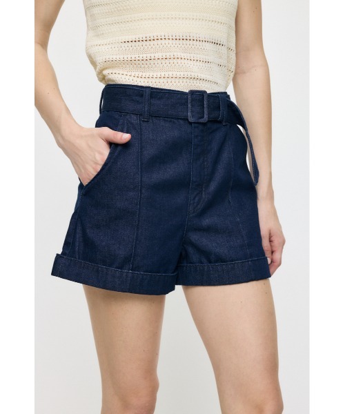 MOUSSY（マウジー）の「BELTED DENIM ショーツ（デニムパンツ・レディース・ワンウォッシュ・0/1/2）」の8枚目の写真