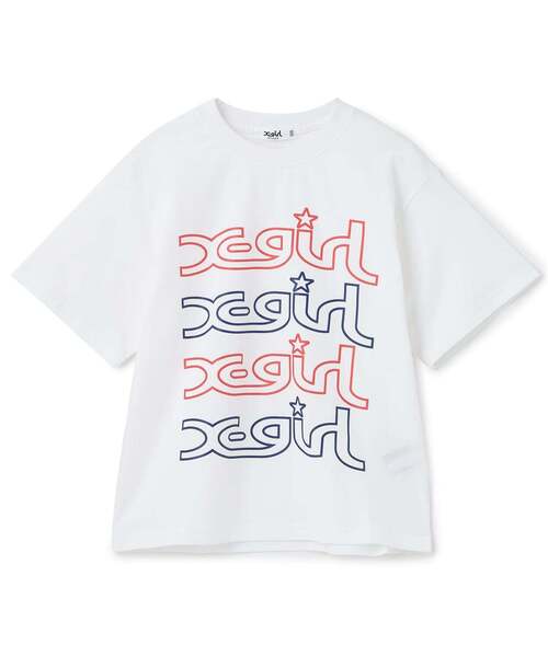 X-girl Stages(エックスガールステージス)の「マイクミルズロゴ半袖Tシャツ(Tシャツ/カットソー・キッズ・ホワイト/ライトブルー/ブラック・90cm/140cm/120cm/80cm/130cm/110cm/100cm)」の1枚目の写真