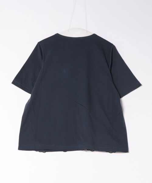 SUPER HAKKA(スーパーハッカ)の「ベースフラワースカラップチュールレース×天竺ブラウスカットソー(Tシャツ/カットソー・レディース・ネイビー/チャコール・FREE)」の3枚目の写真