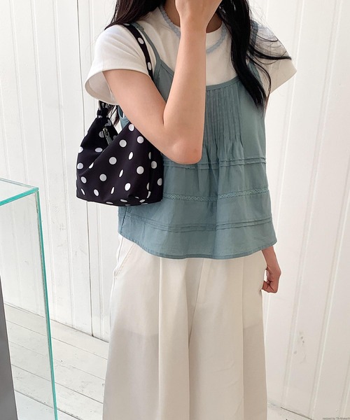 TONE SELECT GOODS(トーンセレクトグッズ)の「Liaa/ドット柄 ミニトートバッグ A18823(トートバッグ・レディース・ホワイト/ブラック・FREE)」の5枚目の写真