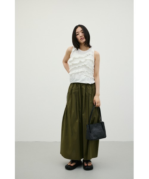 STYLEMIXER(スタイルミキサー)の「ティアードギャザータンクトップ(タンクトップ・レディース・ホワイト/ブラック/バーガンディー・FREE)」の6枚目の写真