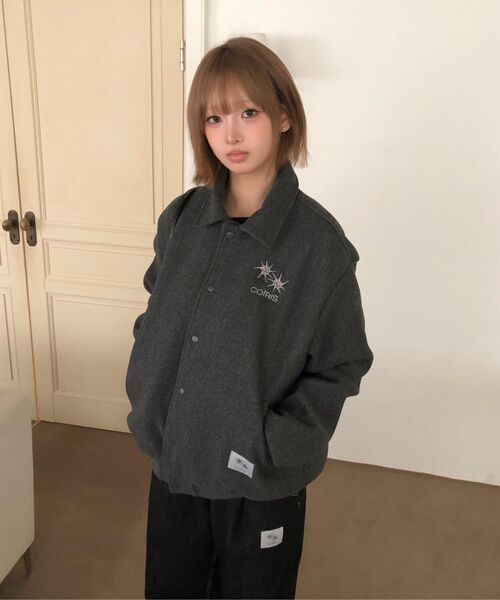 COIRIS(コイリス)の「ノアキルティングボタンブルゾンジャケット 男女共用 (2カラー)(ブルゾン・レディース・ブラック/ダークグレー・FREE)」の15枚目の写真