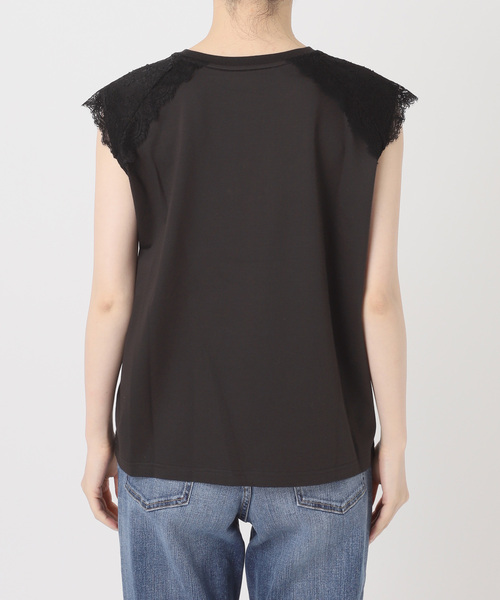 Spick & Span(スピックアンドスパン)の「レースコンビフレンチスリーブTシャツ(Tシャツ/カットソー・レディース・ホワイト/チャコールグレー・FREE)」の8枚目の写真