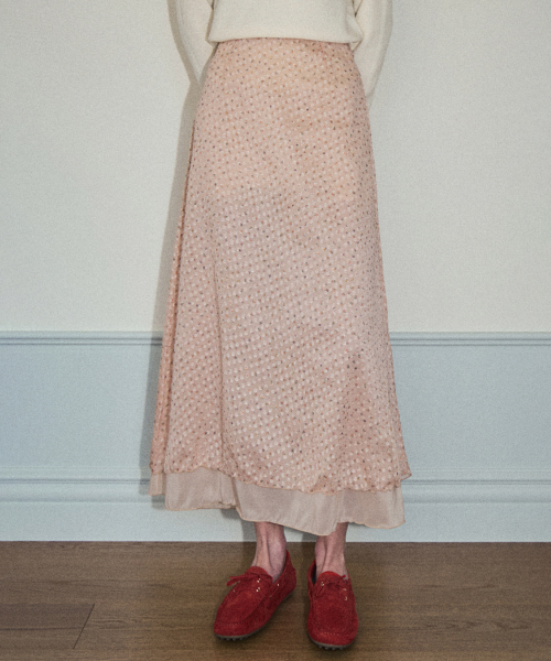 OURNOSTALGIA(アワー ノスタルジア)の「Bloom flower long skirt_Orange flower(O25-SK01)(スカート・レディース・オレンジ・MEDIUM/SMALL)」の2枚目の写真