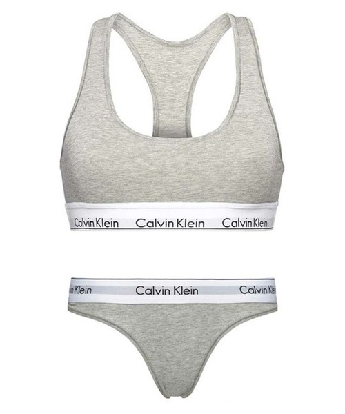 Calvin Klein(カルバン・クライン)の「Calvin Klein ブラジャー Tバック ショーツ(ブラ&ショーツ・メンズ・ヘザーグレー/ブラック・X-SMALL/SMALL/MEDIUM/LARGE)」の2枚目の写真
